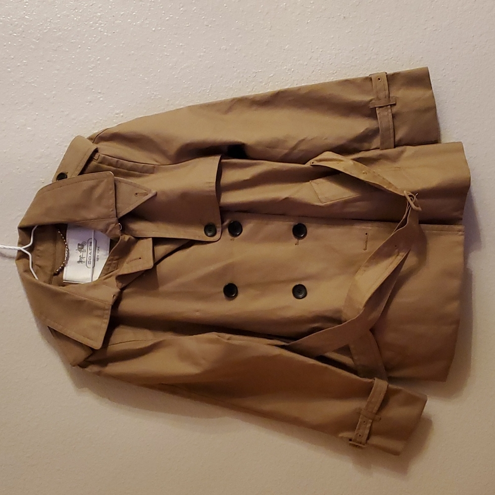 Women's Coach Khaki Trench Coat with attached Belt